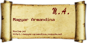 Magyar Armandina névjegykártya